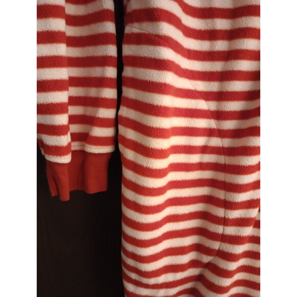 Nick & Nora Adult Sock Monkey Feet Pajama One Piece- Rave, Red Stripe, Christmas - Picture 6 of 9